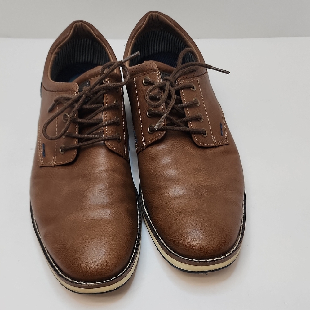 Nunn Bush Brown Leather Lace-Up Oxford Shoes Comfort Gel Size 9.5